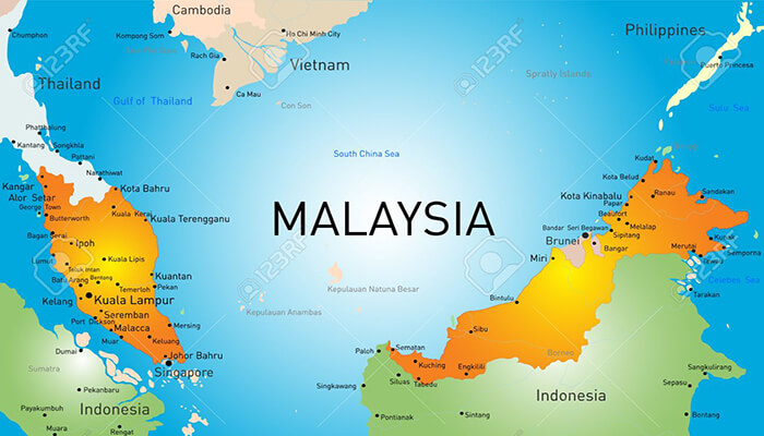 نقشه کشور مالزی
