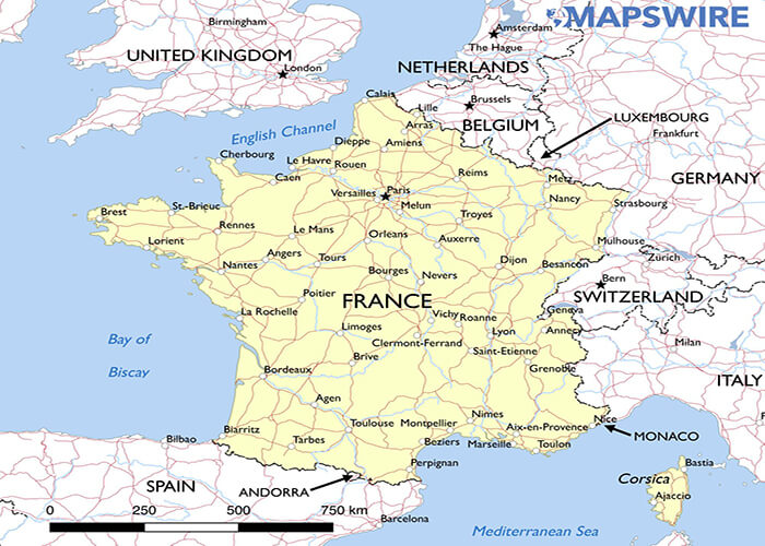 نقشه فرانسه